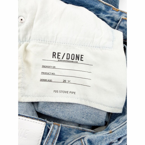 RE/DONE 70s Stove Pipe Jeans in Favorite Bleu Size 29 - Picture 6 of 8